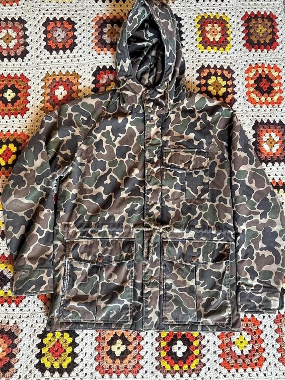 Vintage Black Sheep Thinsulate parka duck Camo Hooded Field Jacket Size Medium